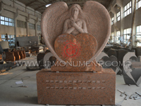 Jlmonument.com has a large selection of affordable Angel Headstone and Angel Monuments for sale.,and Mapel Red and Angel Headstone-005