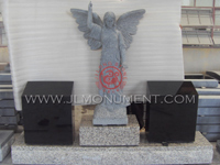 Angel Headstone with two angels holding two hearts is absolutely beautiful.,and Indian Black and Angel Headstone-008