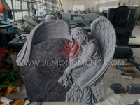 beautifully carved headstone of grieving angel,and Bahama Blue and Angel Headstone-012