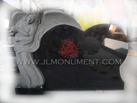 INDIAN RED Top Carving Angel Sculpture Memorials Headstone for Sale,and Absolute Black and Angel Headstone-037
