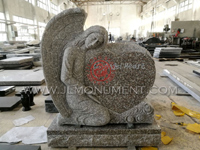 American Black Granite Monument / Headstones with Angel Carving,and China Grey and Angel Headstone-038