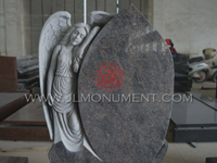 G633 Angel Statue Weeping Angel Headstone,and Himalaya Blue and Angel Headstone-045