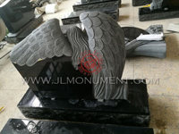 Carved Angel Monument Granite Headstone with Heart Memorial,and Absolute Black and Angel Headstone-047