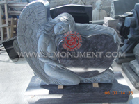 custom angel shaped monuments ,and China Grey and Angel Headstone-049