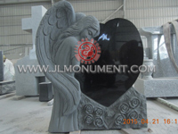 Cemetery Angel Statues for Sale in Pittsburgh SHANXI BLACK,and Absolute Black and Angel Headstone-059
