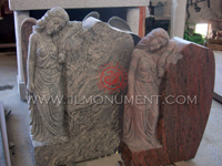 White marble Angel headstone,and Sand Wave and Angel Headstone-084