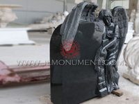 Jet Black Angel Wings Headstone,and Absolute Black and Angel Headstone-085