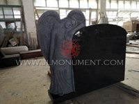 Shanxi Black FLOWER ANGEL HEADSTONE,and South African Impala and Angel Headstone-088