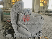 Angel haeadstone on produciton  with hand carving,and Indian Black and Angel Headstone-090