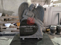 RECLINING ANGEL HEART SITTING ON A HEART,and South African Impala and Angel Headstone-096