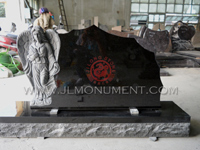 A New deslign angel headstone with a rose on the hand,and Indian Black and Angel Headstone-100